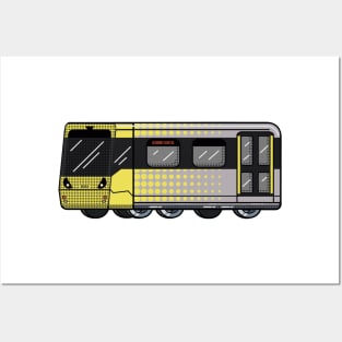 Manchester Metrolink tram graphic in Flux Systems style Posters and Art